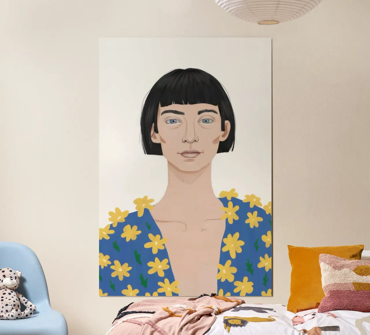 Camicetta floreale Poise poster con telaio in plastica da Bara Suara