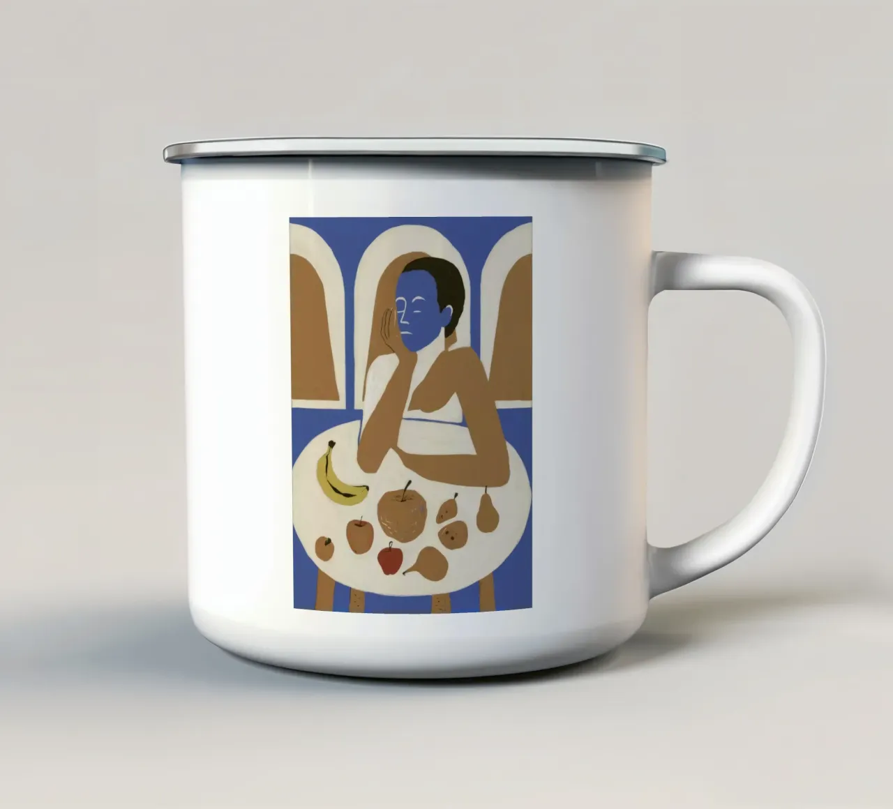 Signora della frutta tazza in smalto da Nova Glaze