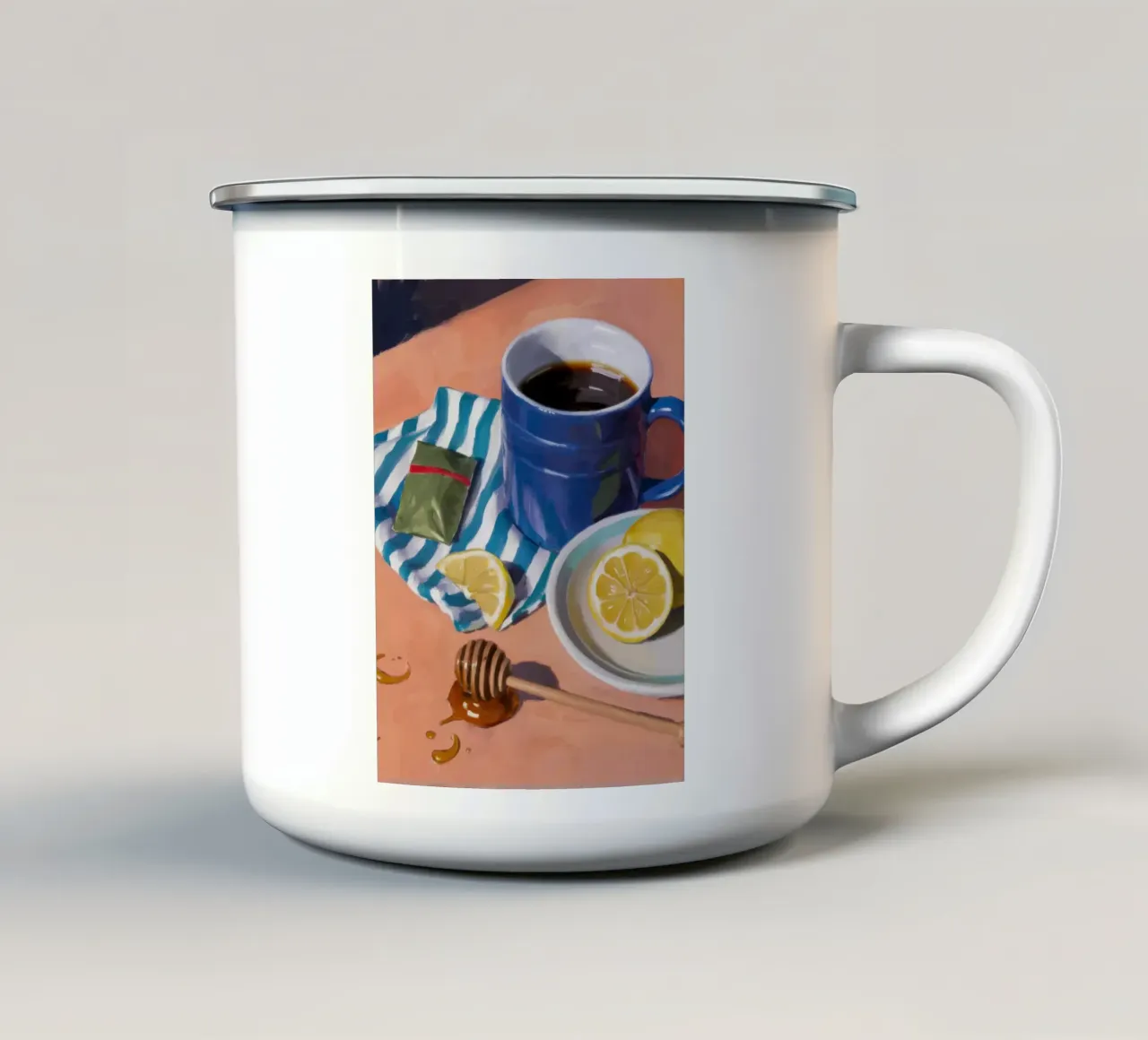Tè mattutino e limone tazza in smalto da Nova Glaze