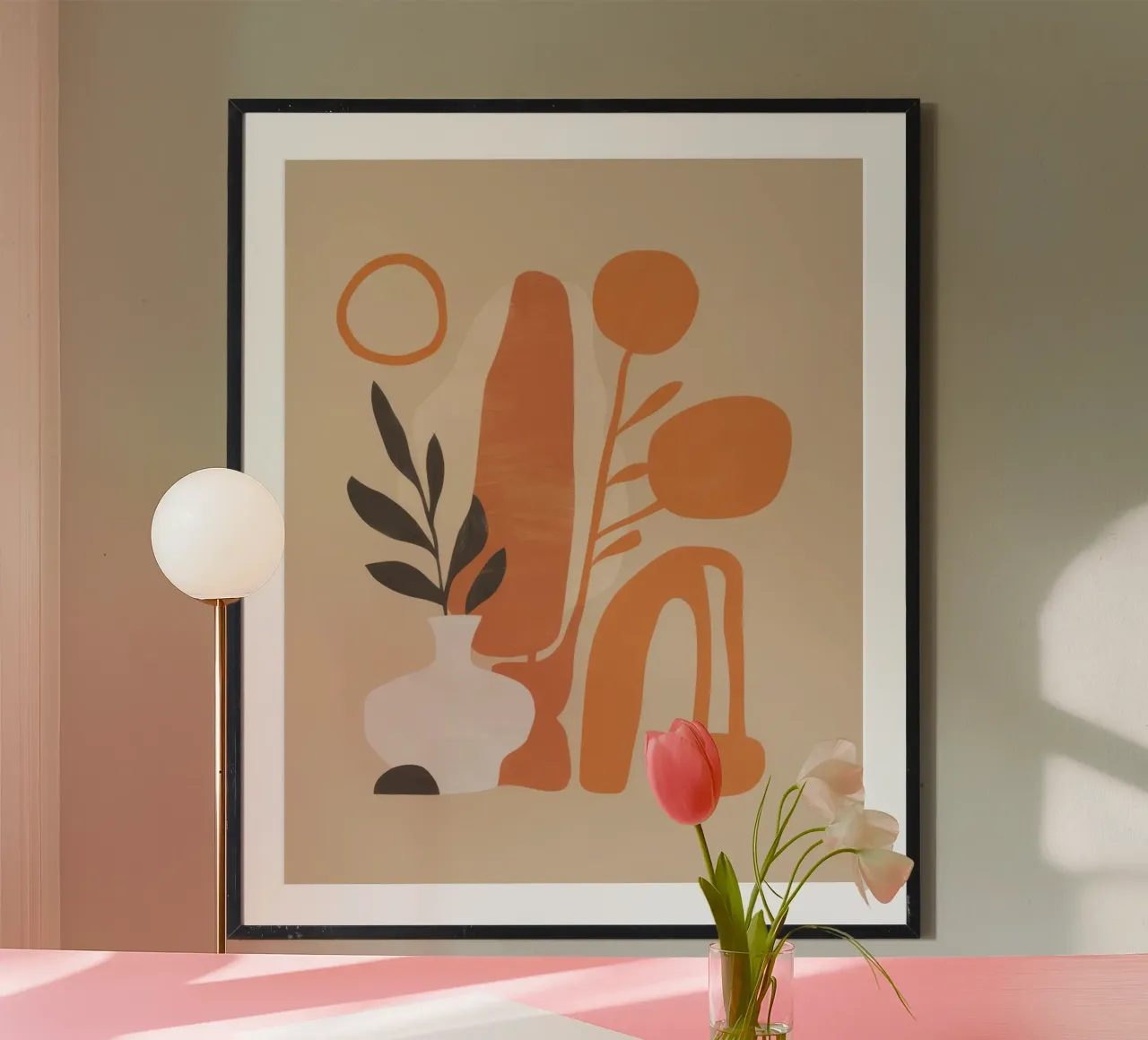 Forme botaniche di terra poster con telaio in alluminio da Bara Suara
