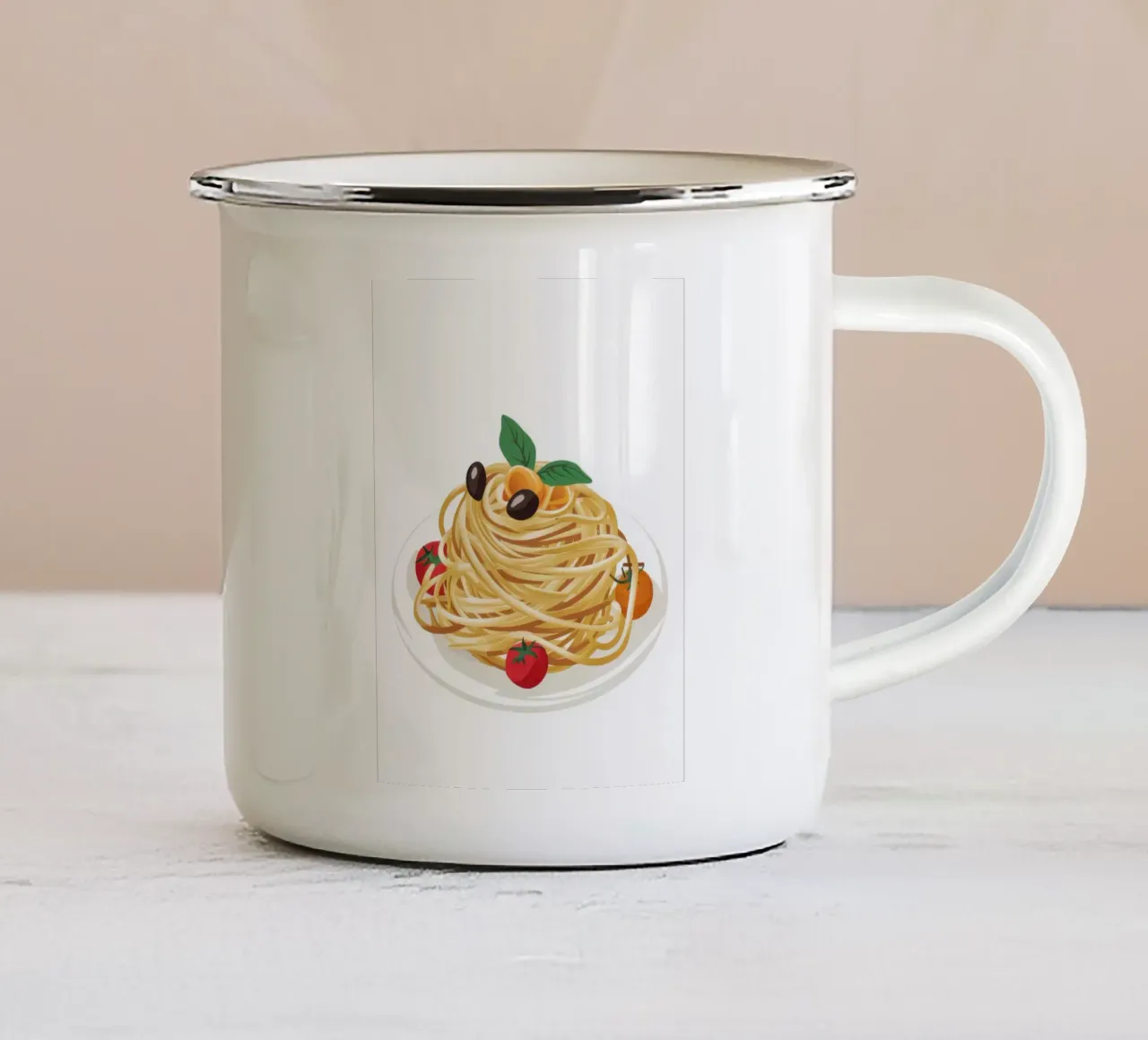 Perfect Spaghetti Twirl tazza in smalto da Nova Glaze