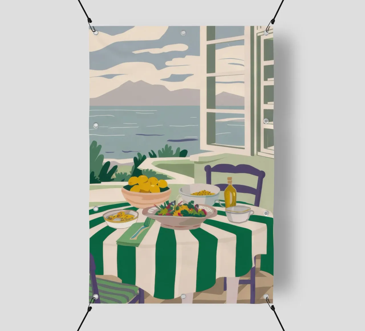 Pranzo tranquillo in riva al mare telo in pvc da Nova Glaze