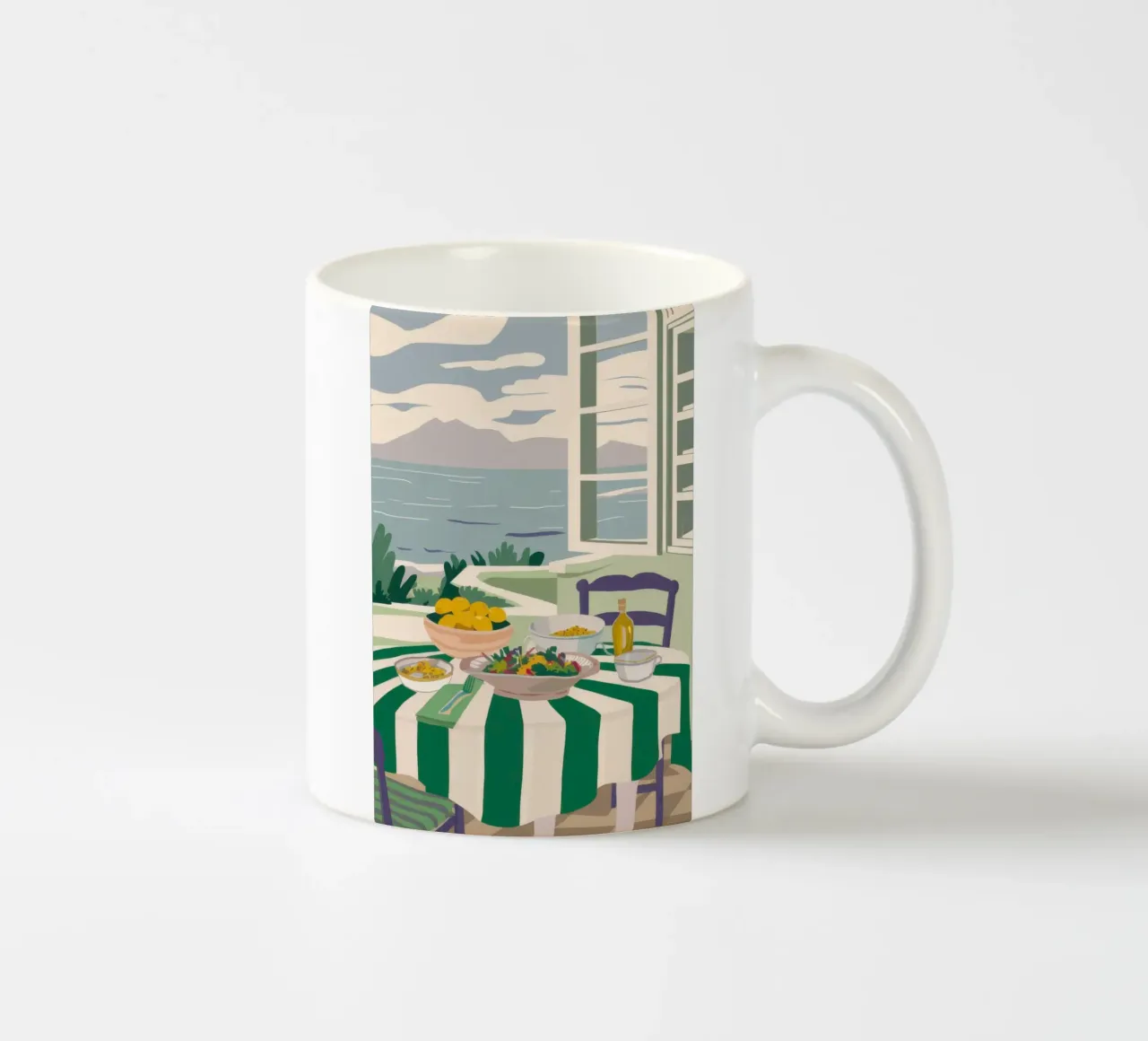 Pranzo tranquillo in riva al mare tazza in ceramica da Nova Glaze