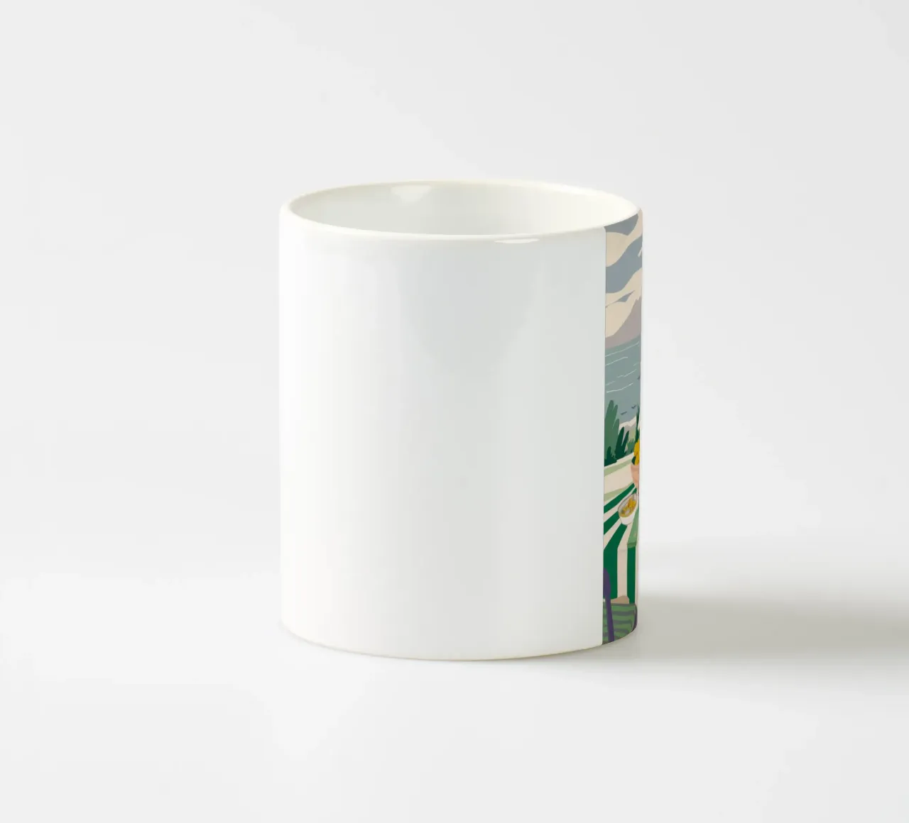 Pranzo tranquillo in riva al mare tazza in ceramica da Nova Glaze