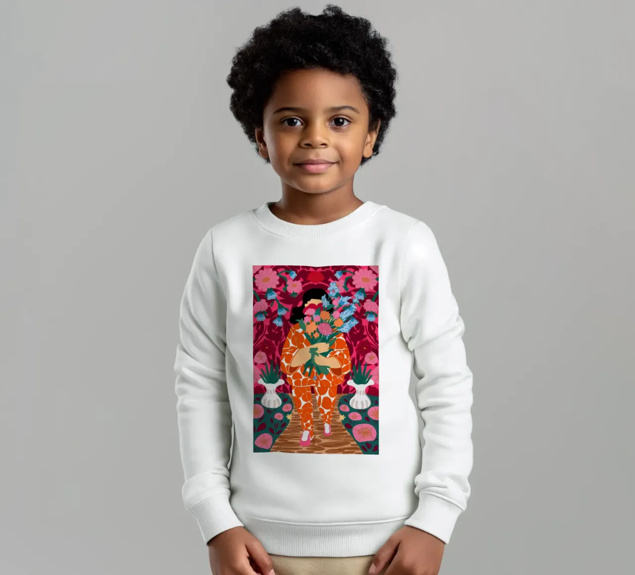 Jungle Pattern Fusion Kinder Sweatshirt von Bara Suara