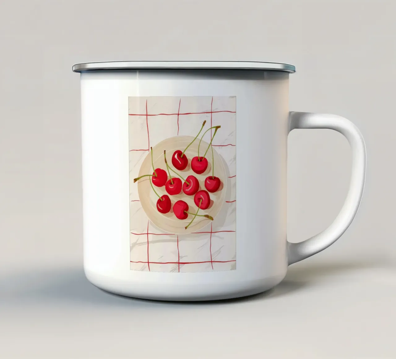 Semplice dolcezza della ciliegia tazza in smalto da Bara Suara