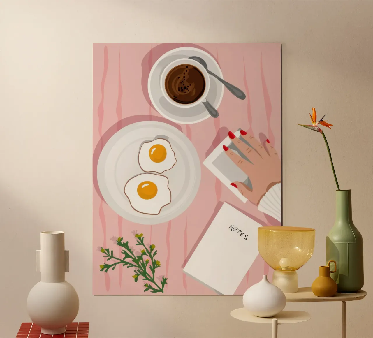 Schizzo del rituale mattutino poster con telaio in plastica da Bara Suara