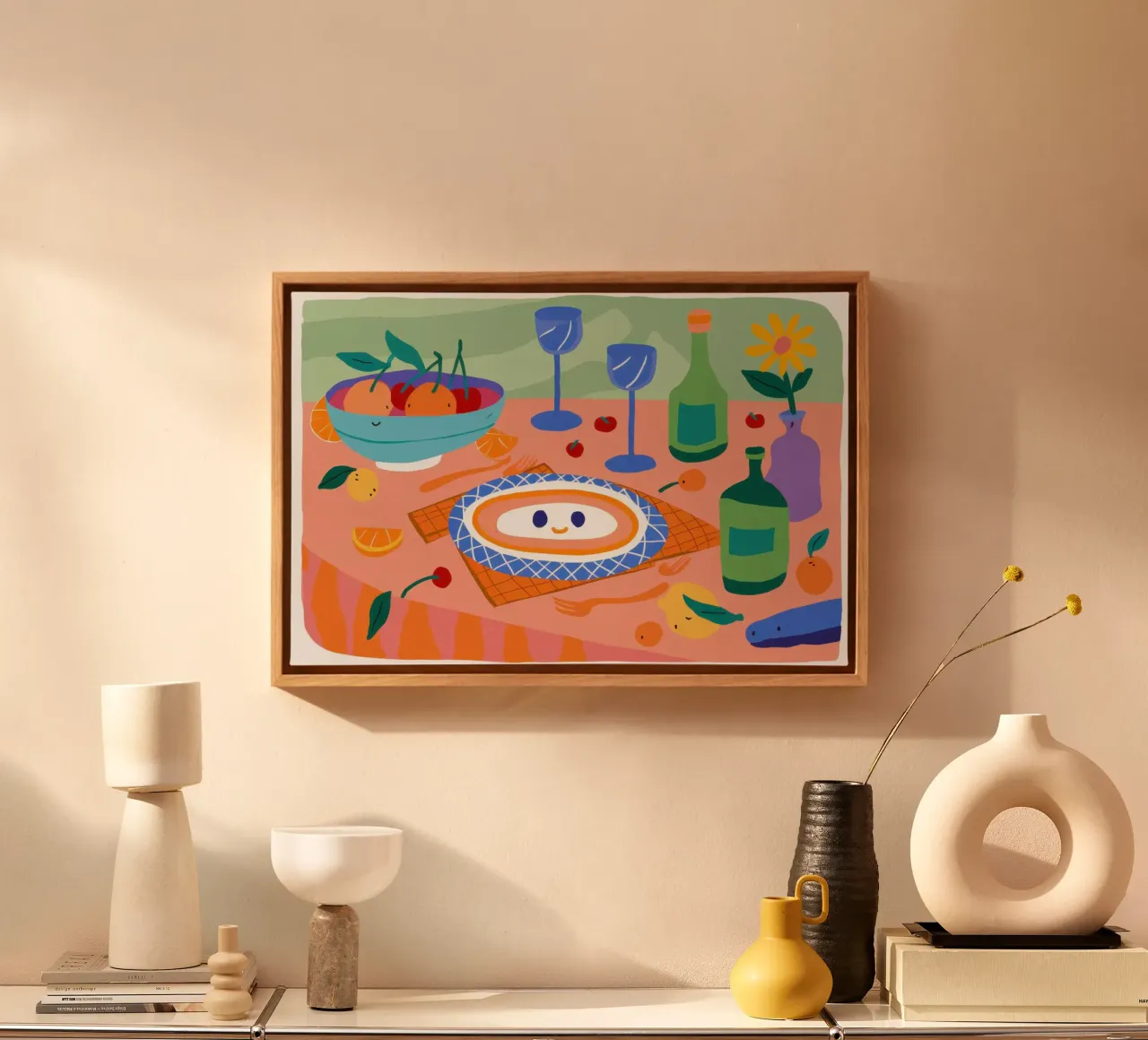 Grillig voedsellandschap canvas met Baklijst van Nova Glaze
