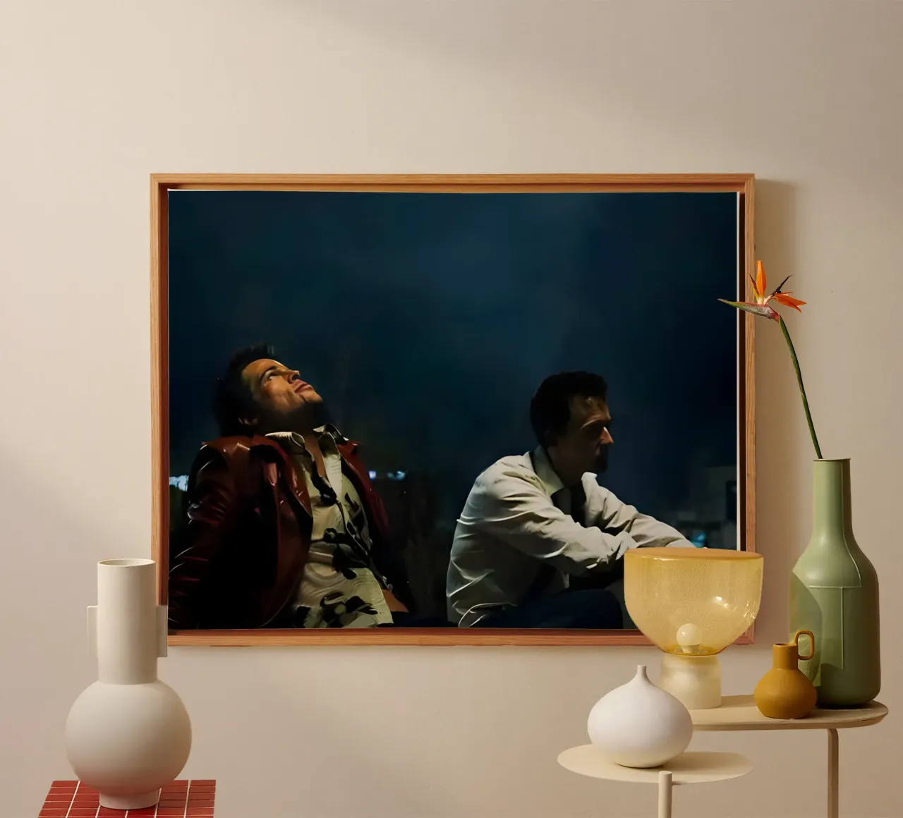 Tyler & Narator tela con Cornice a cassetta da Low poly art