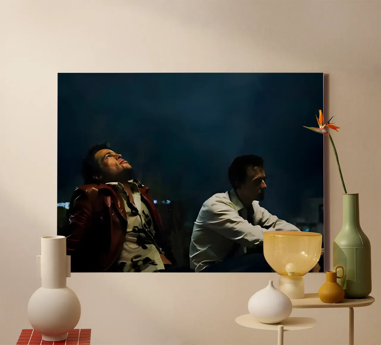Tyler & Narator tela con Cornice a cassetta da Low poly art