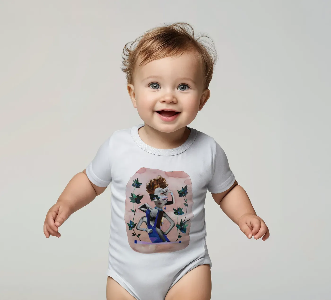 Funky Monkey Kurzarm Babybody von Paperheartmixx