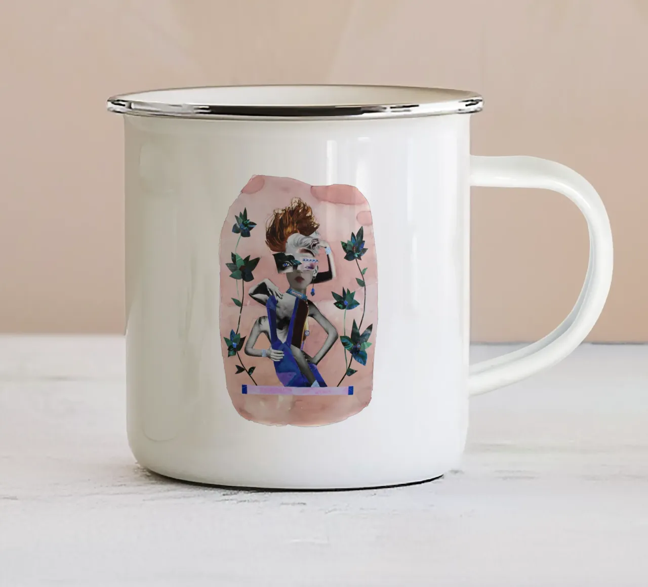 Funky Monkey tazza in smalto da Paperheartmixx