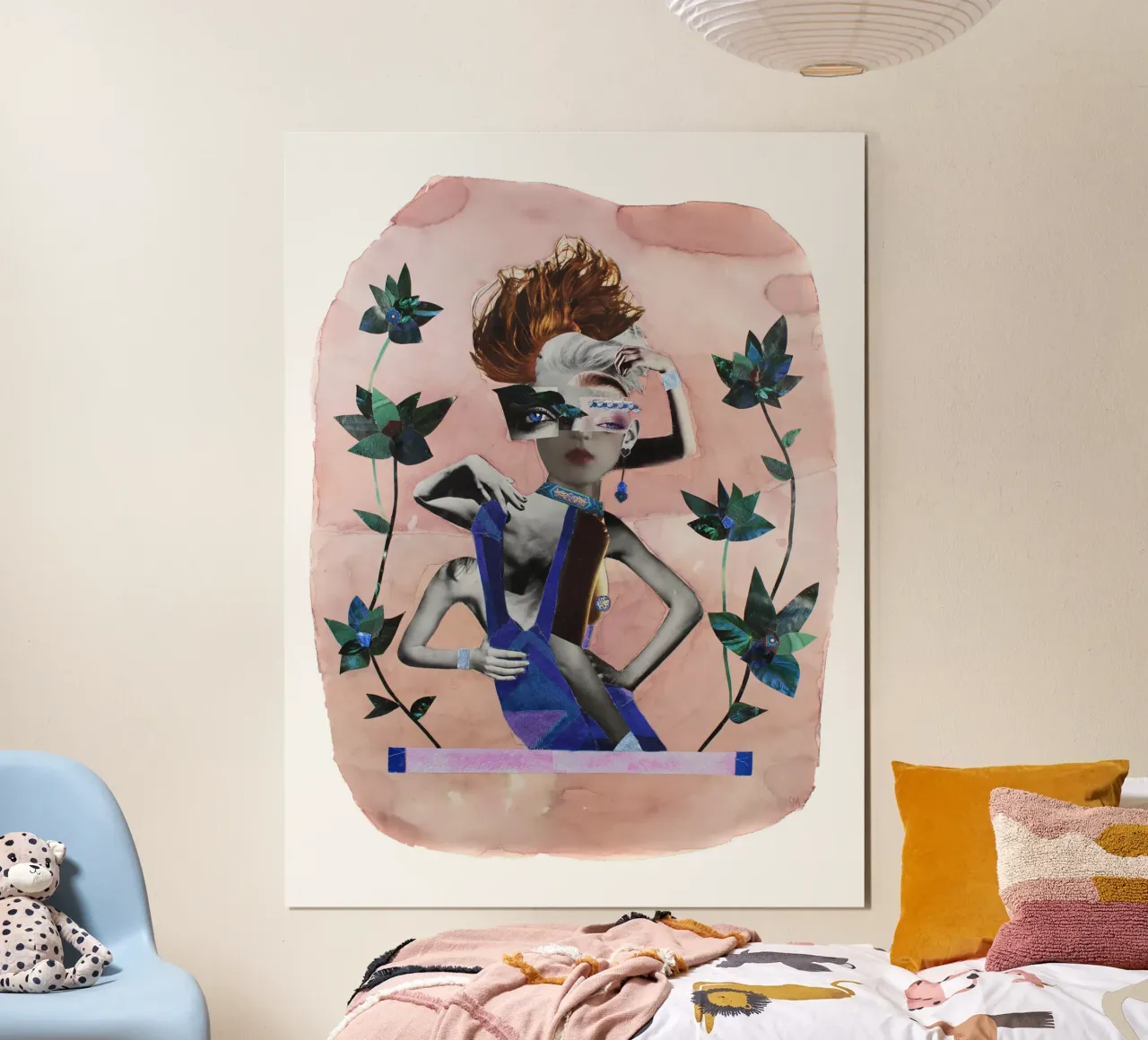 Funky Monkey Poster mit Aluminium Rahmen von Paperheartmixx