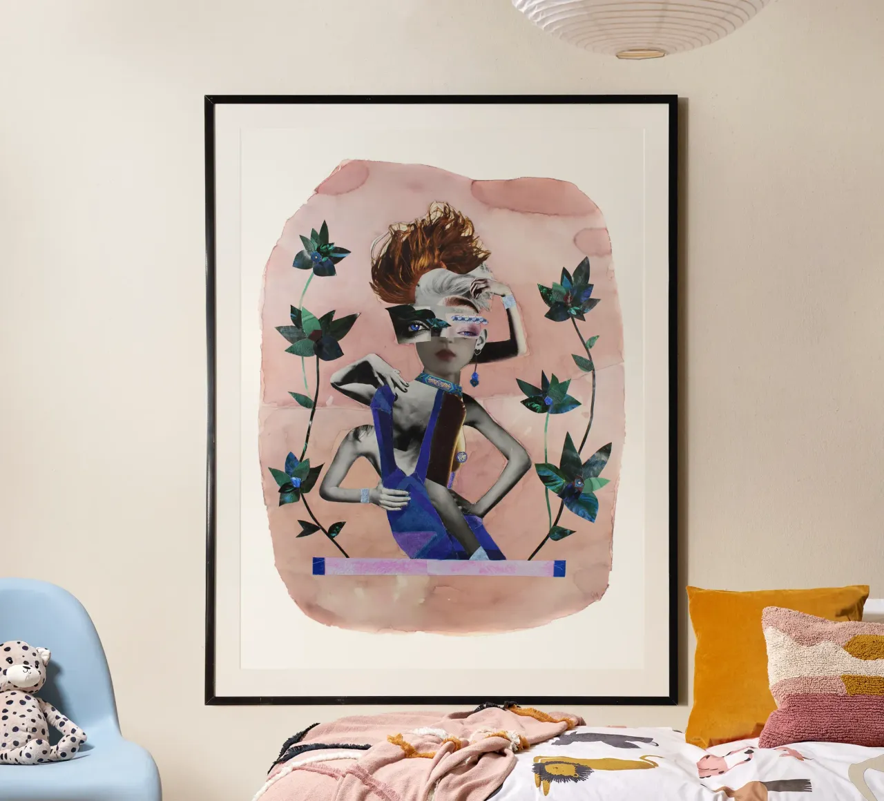 Funky Monkey Poster mit Aluminium Rahmen von Paperheartmixx