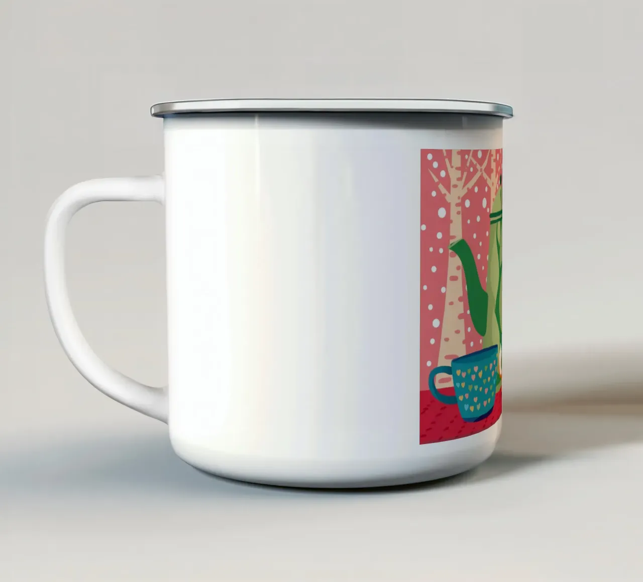 Tea Party nella foresta tazza in smalto da Nova Glaze