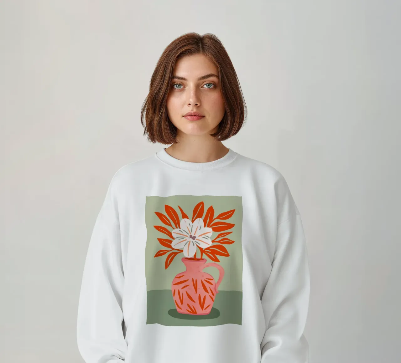 Eenvoudige klaproosvaas sweatshirt van Nova Glaze