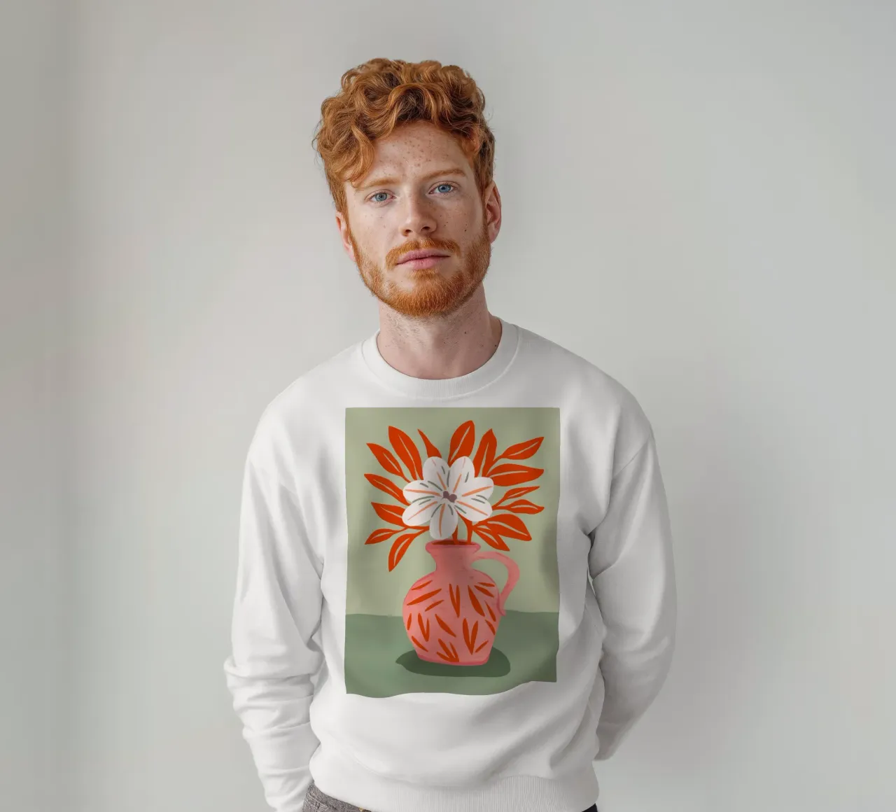 Eenvoudige klaproosvaas sweatshirt van Nova Glaze