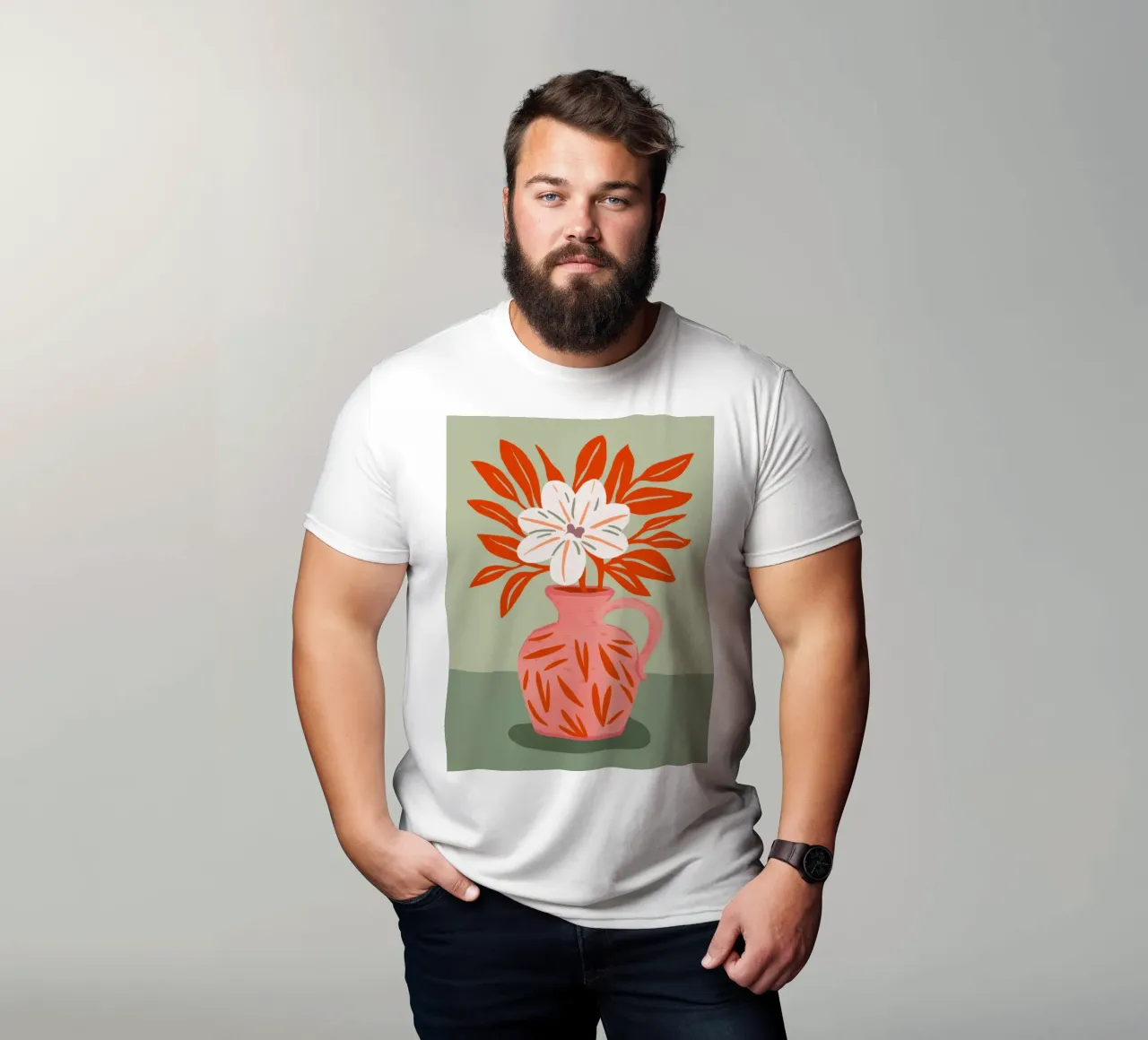 Vaso di papaveri semplice t-shirt da Nova Glaze