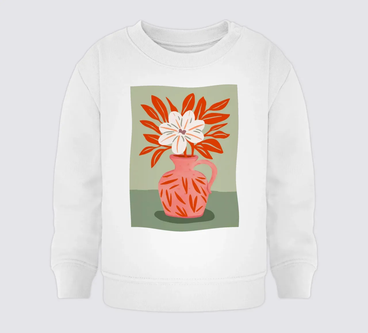 Vaso di papaveri semplice felpa neonato da Nova Glaze