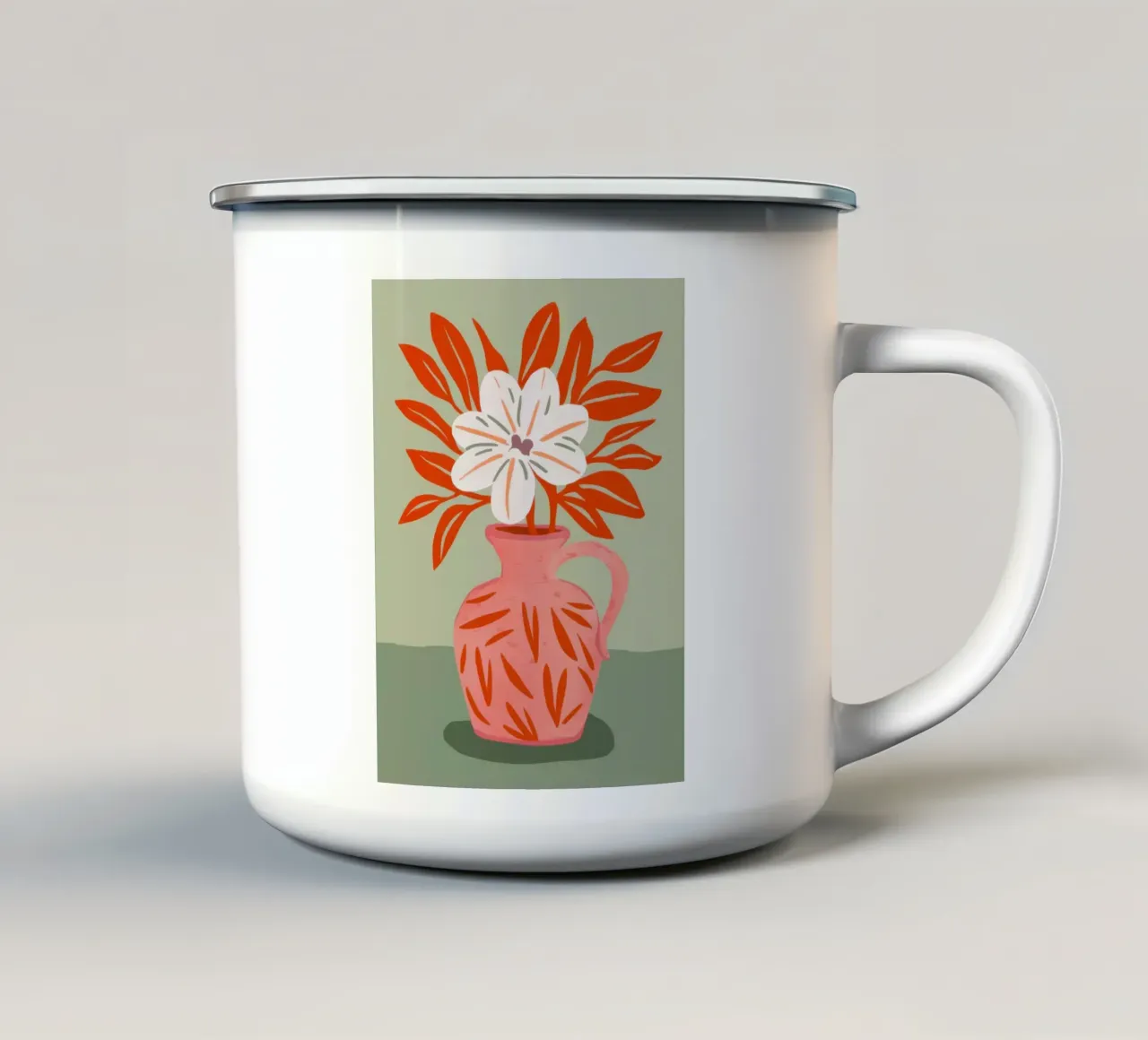 Vaso di papaveri semplice tazza in smalto da Nova Glaze