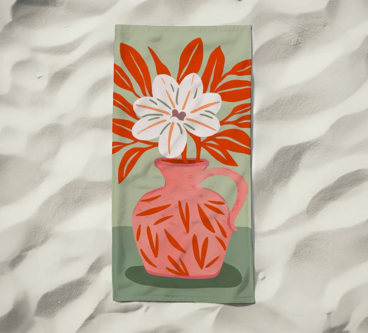 Vaso di papaveri semplice telo mare da Nova Glaze