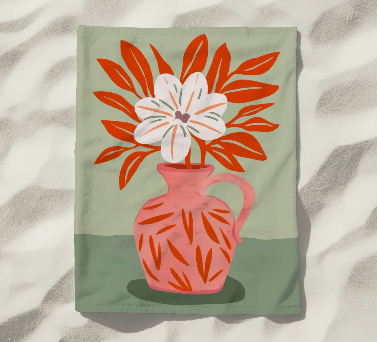 Vaso di papaveri semplice telo mare da Nova Glaze