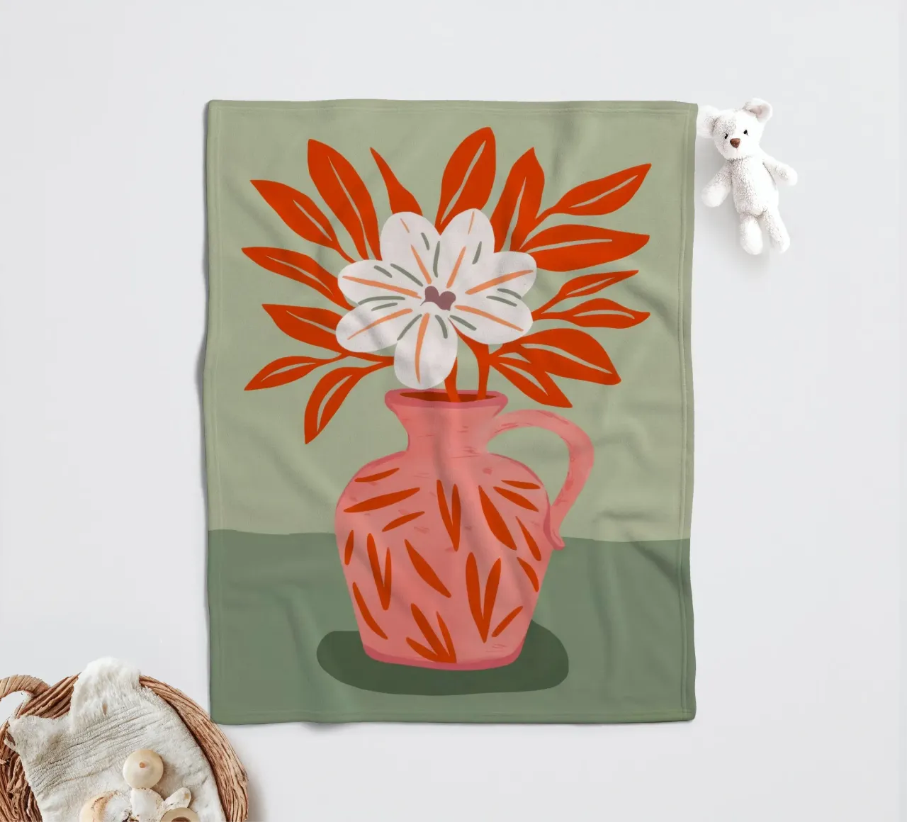 Vaso di papaveri semplice coperta in pile da Nova Glaze