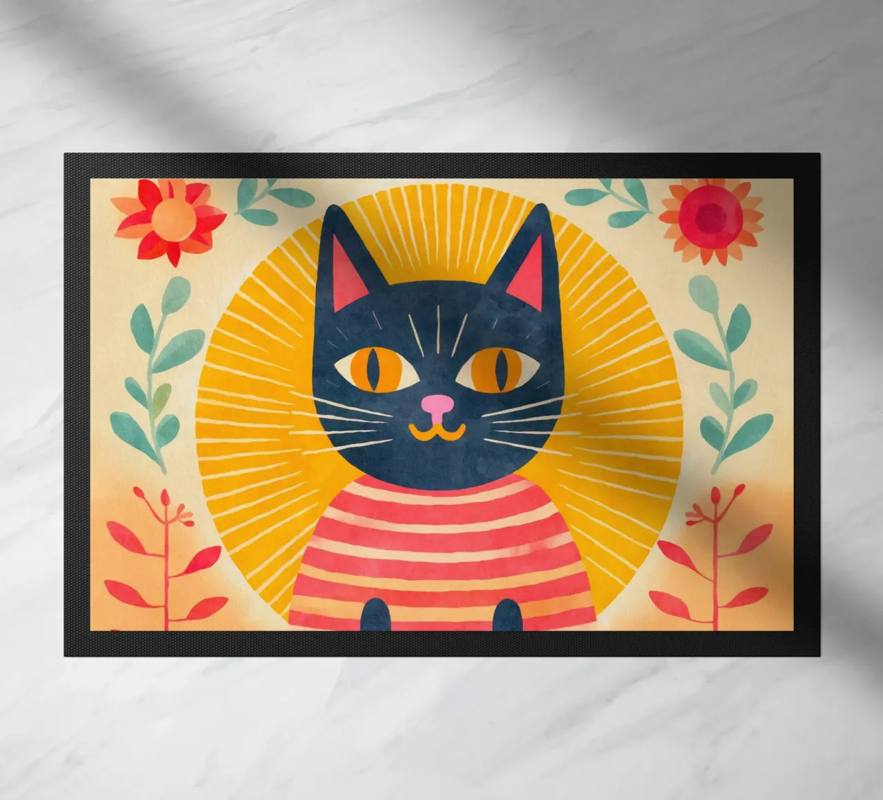 Sunshine Kitty doormat by Andrea Haase Animal Love