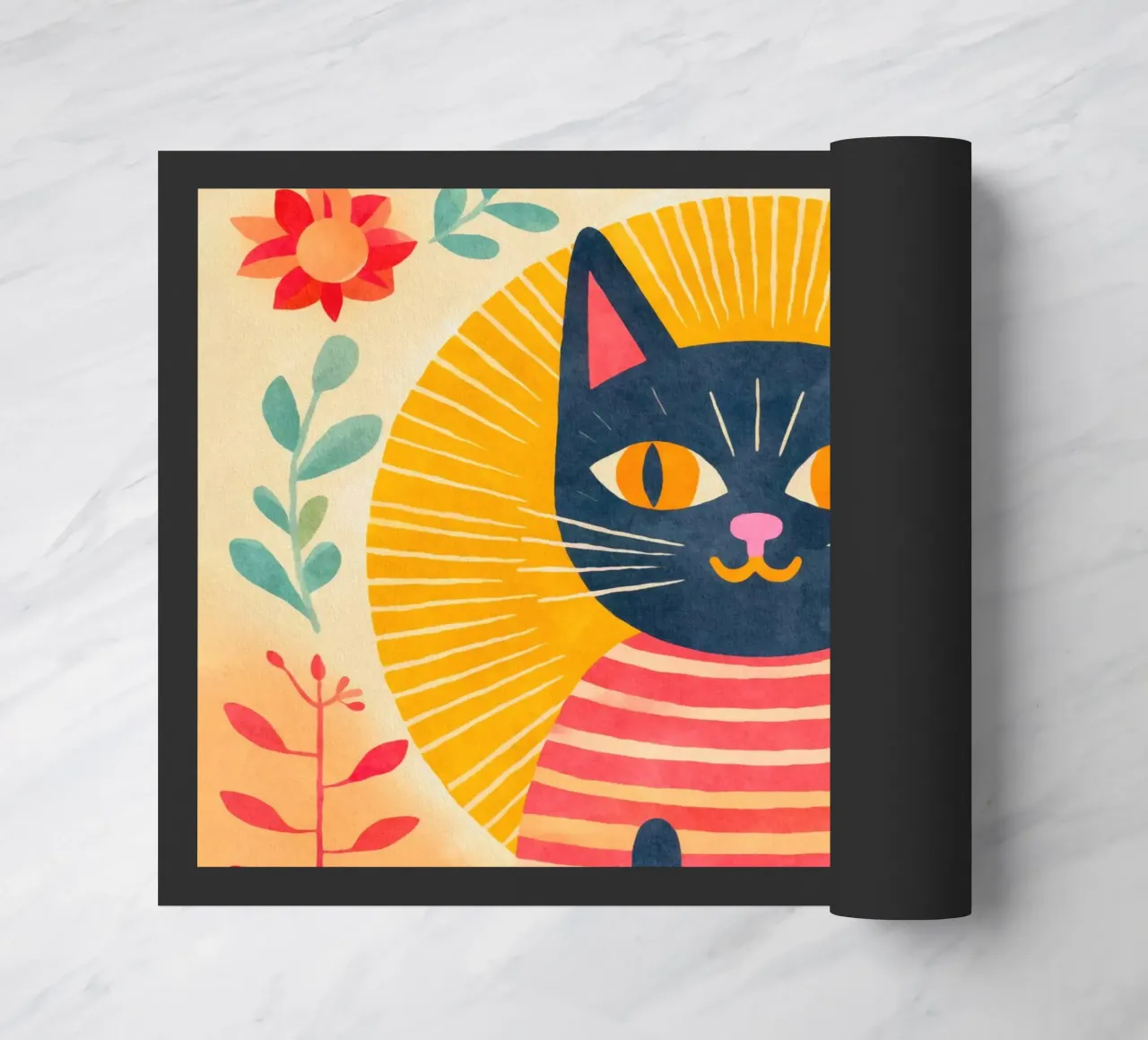 Sunshine Kitty doormat by Andrea Haase Animal Love