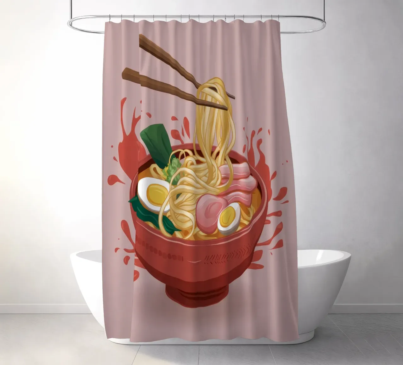 Explosive Ramen Splash Duschvorhang von Snow Mist