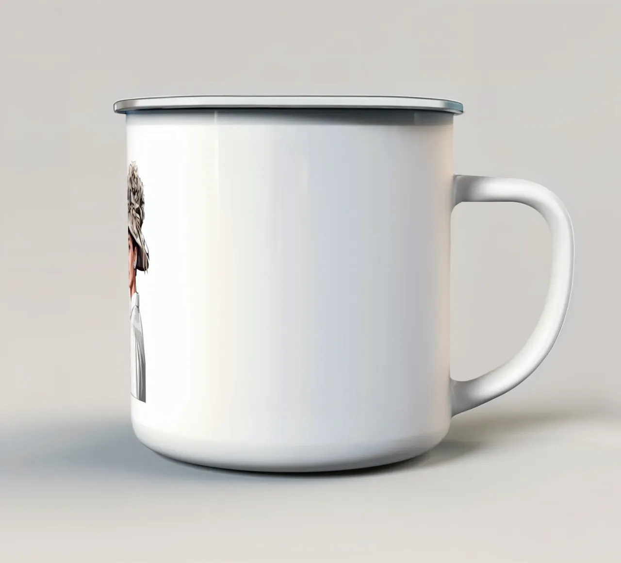 Audrey Hepburn con un cappello stravagante Lowpoly tazza in smalto da Low Profile
