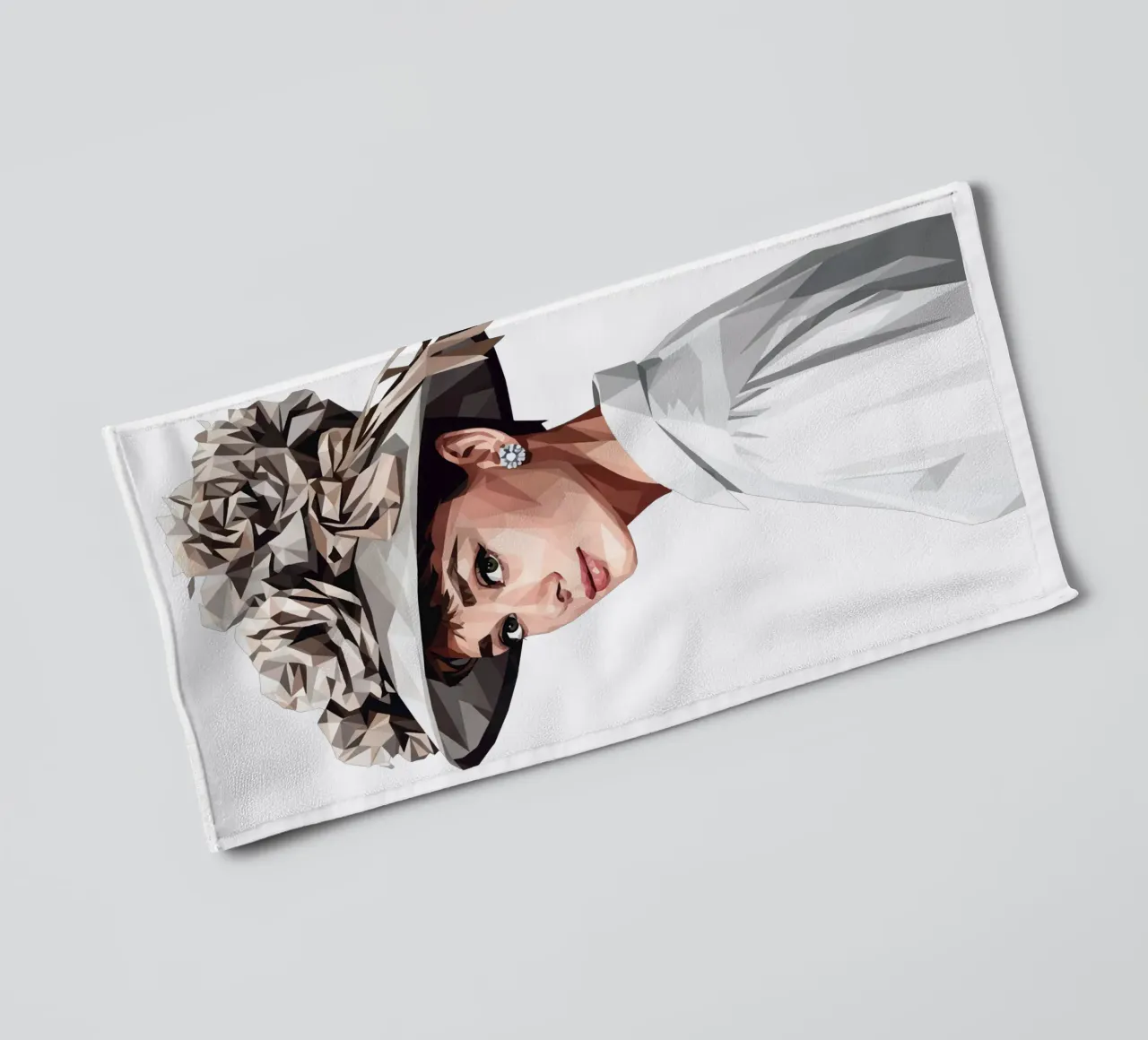 Audrey Hepburn with an extravagant hat Lowpoly towel by Low Profile