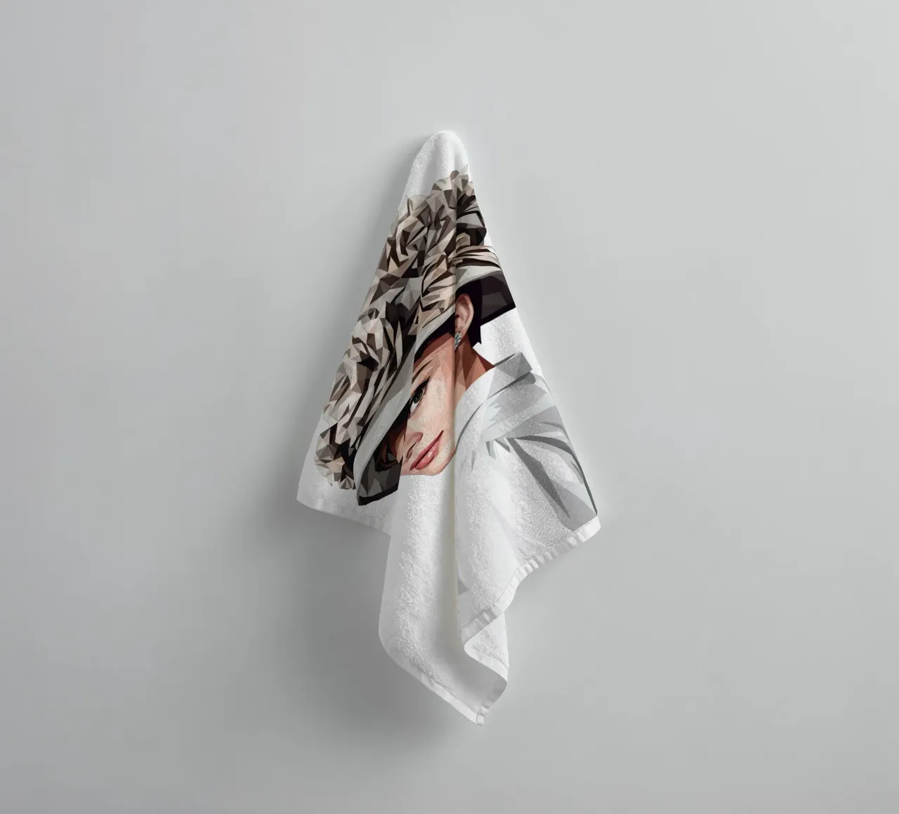Audrey Hepburn with an extravagant hat Lowpoly towel by Low Profile