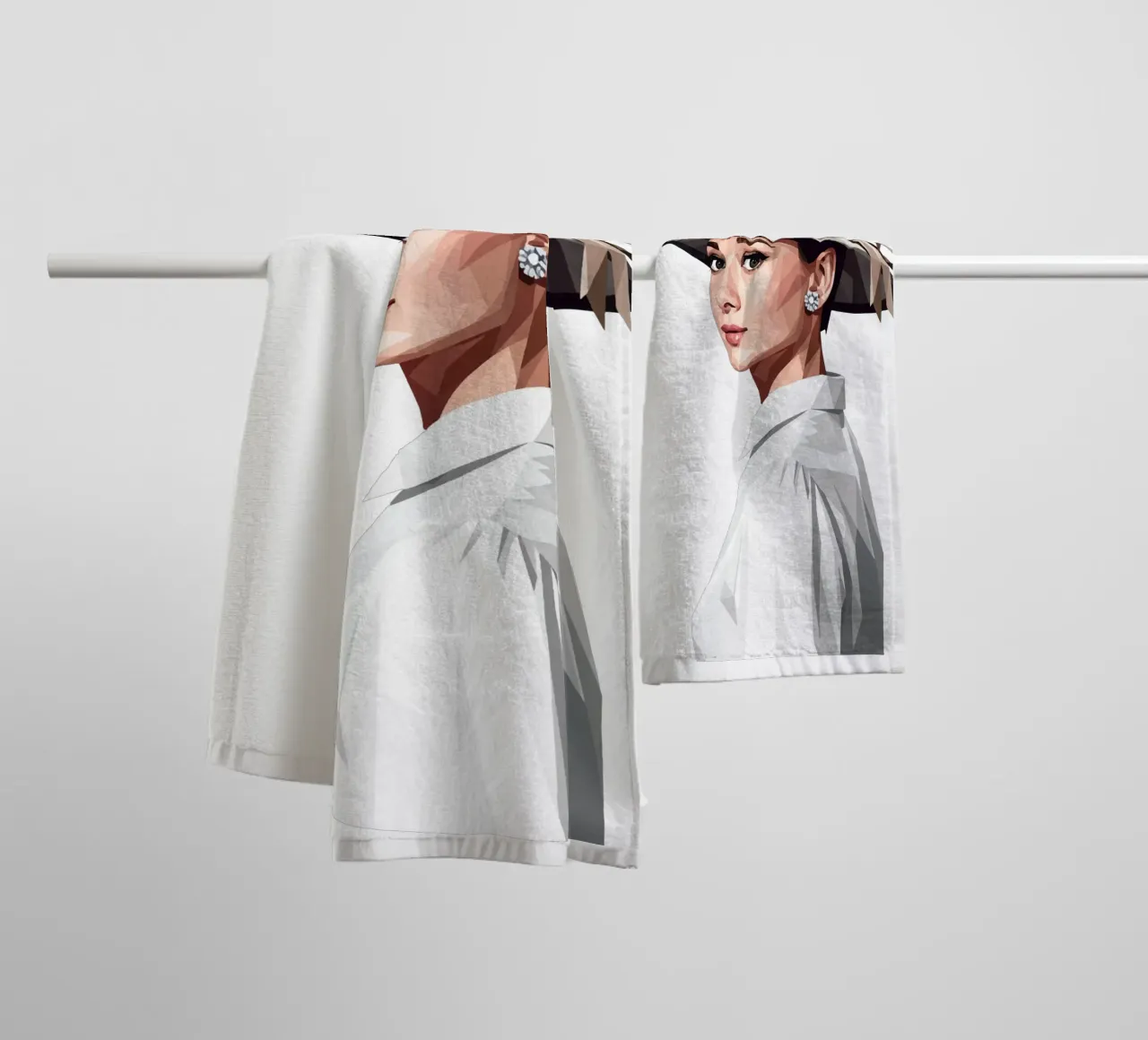 Audrey Hepburn with an extravagant hat Lowpoly towel by Low Profile