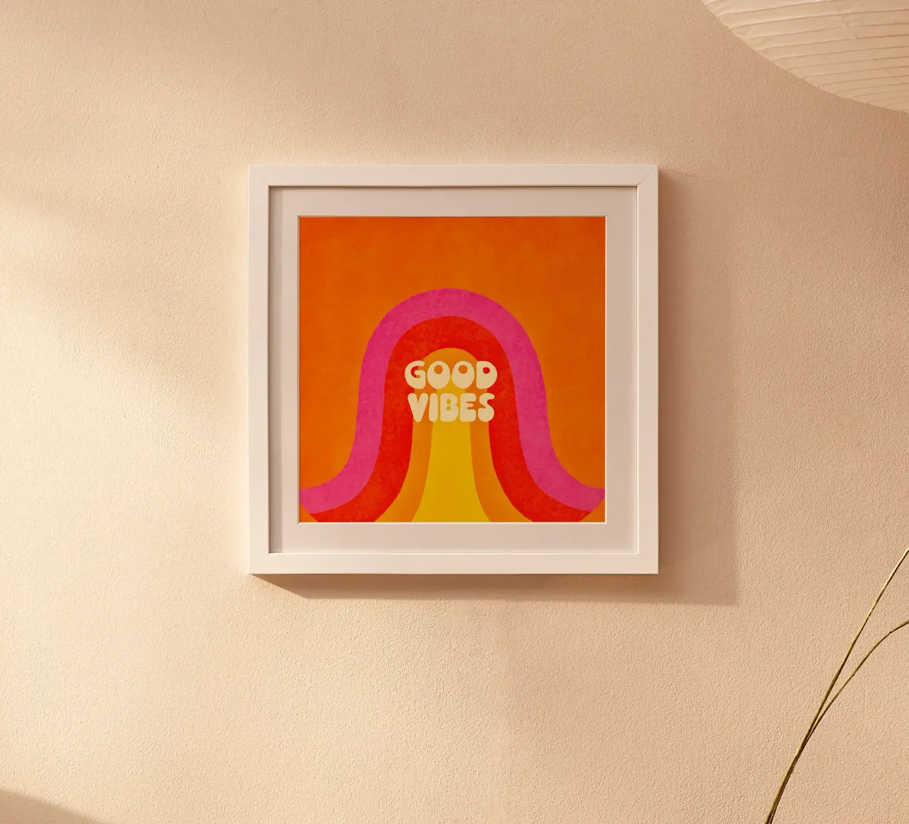Seventies Spirit Good Vibes Bunter Regenbogen Poster von Andrea Haase Modern Home