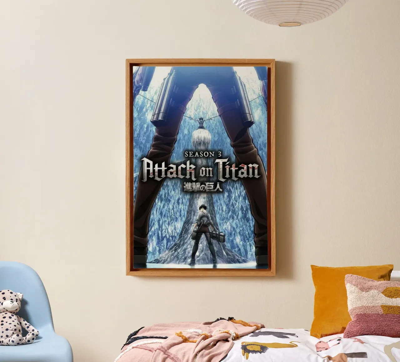 Attack On Titan - Key Art Stagione 3 tela con Cornice a cassetta da Junior Harrington