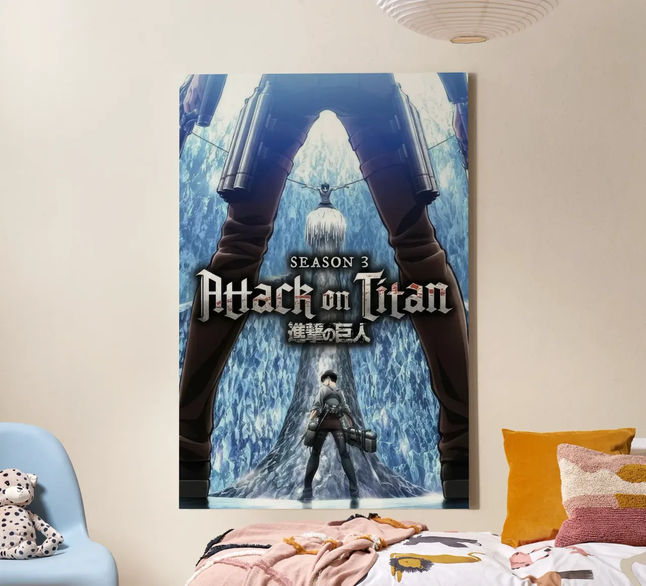 Attack On Titan - Key Art Stagione 3 tela con Cornice a cassetta da Junior Harrington