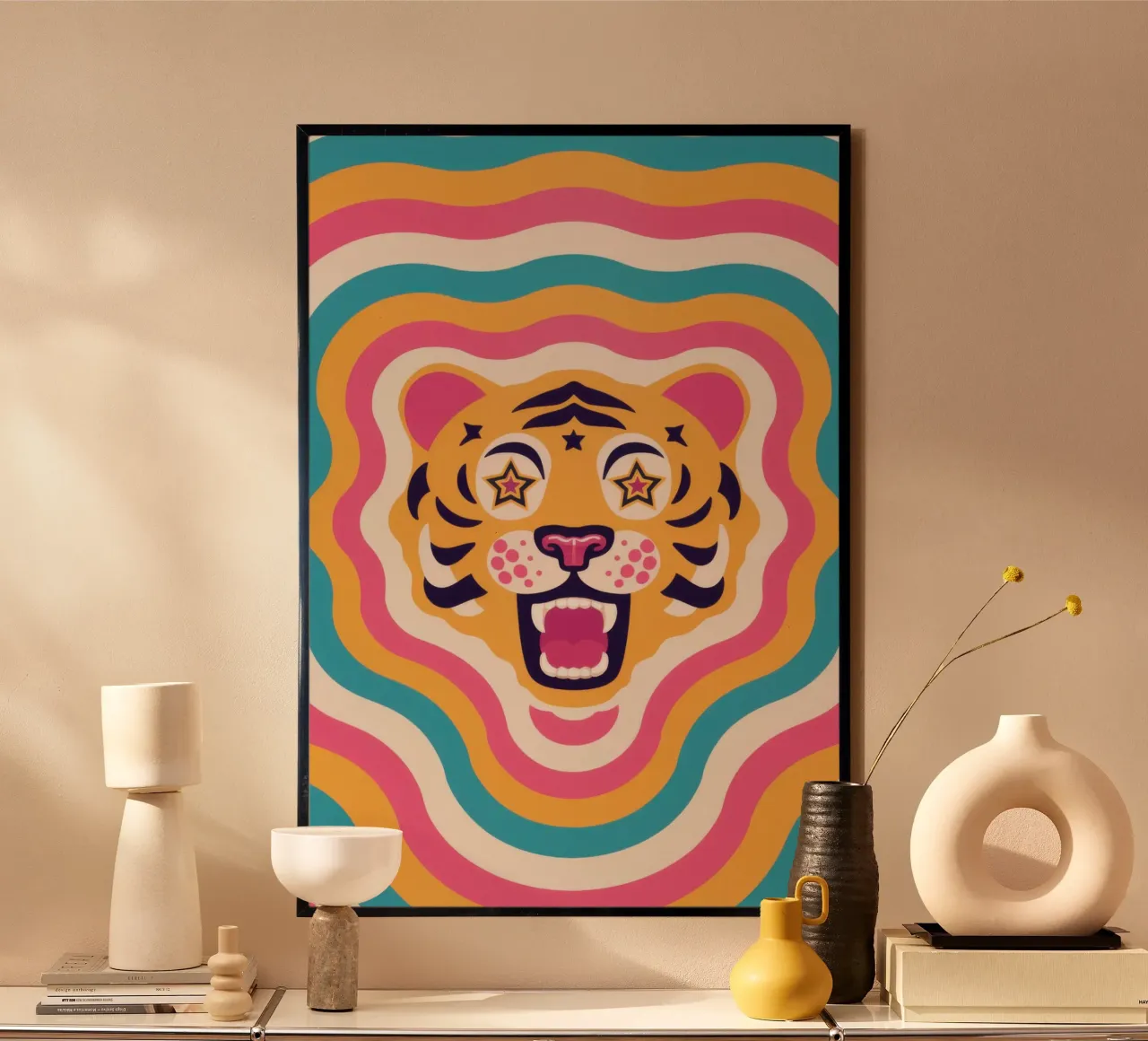 Sguardo psichedelico della tigre poster da Snow Mist