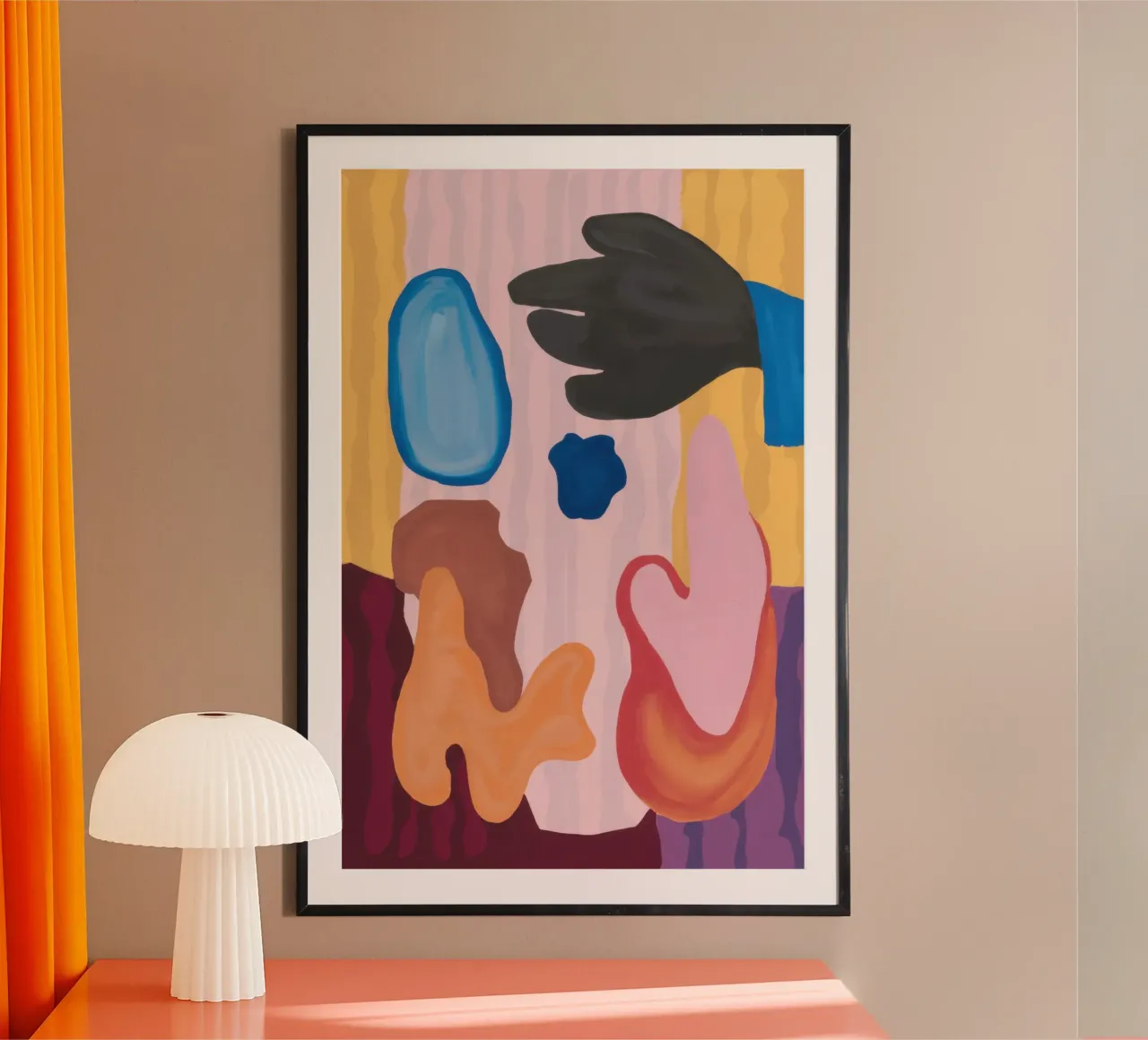 Forme corporee astratte poster con telaio in plastica da Snow Mist