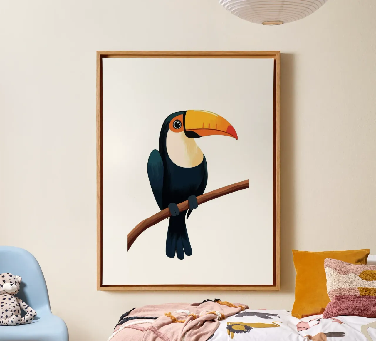Toucan Bird tela con Cornice a cassetta da Musadad Shop
