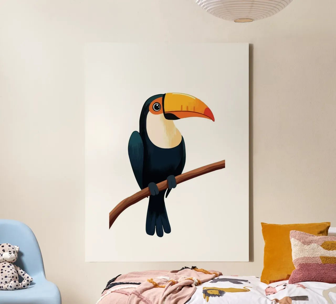 Toucan Bird tela con Cornice a cassetta da Musadad Shop