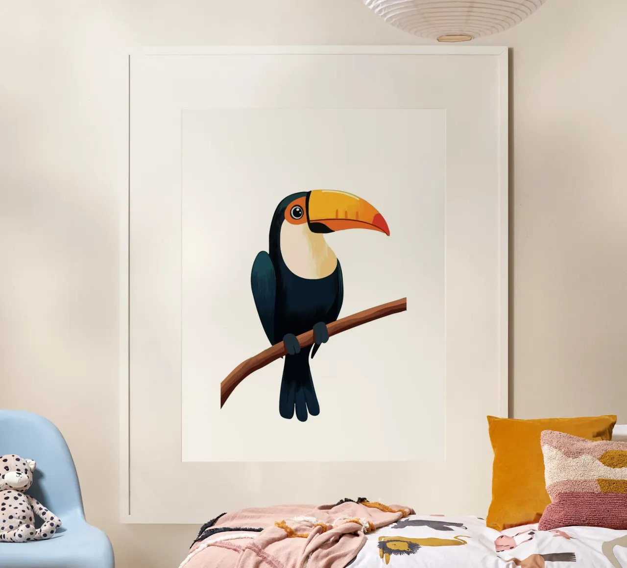Toucan Bird poster con telaio in alluminio da Musadad Shop