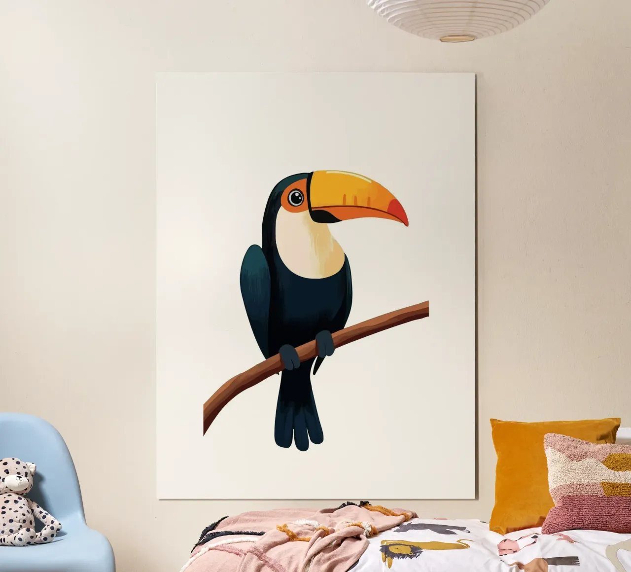 Toucan Bird poster con telaio in alluminio da Musadad Shop