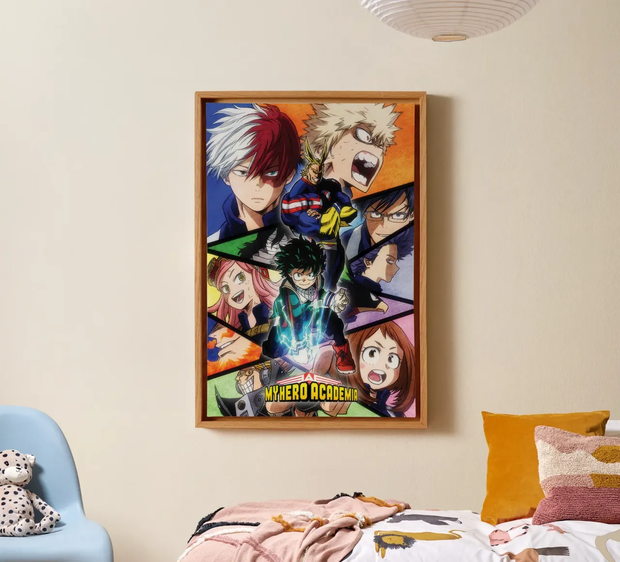 My Hero Academia - Characters Mosaic canvas with Floater frame by Junior Harrington