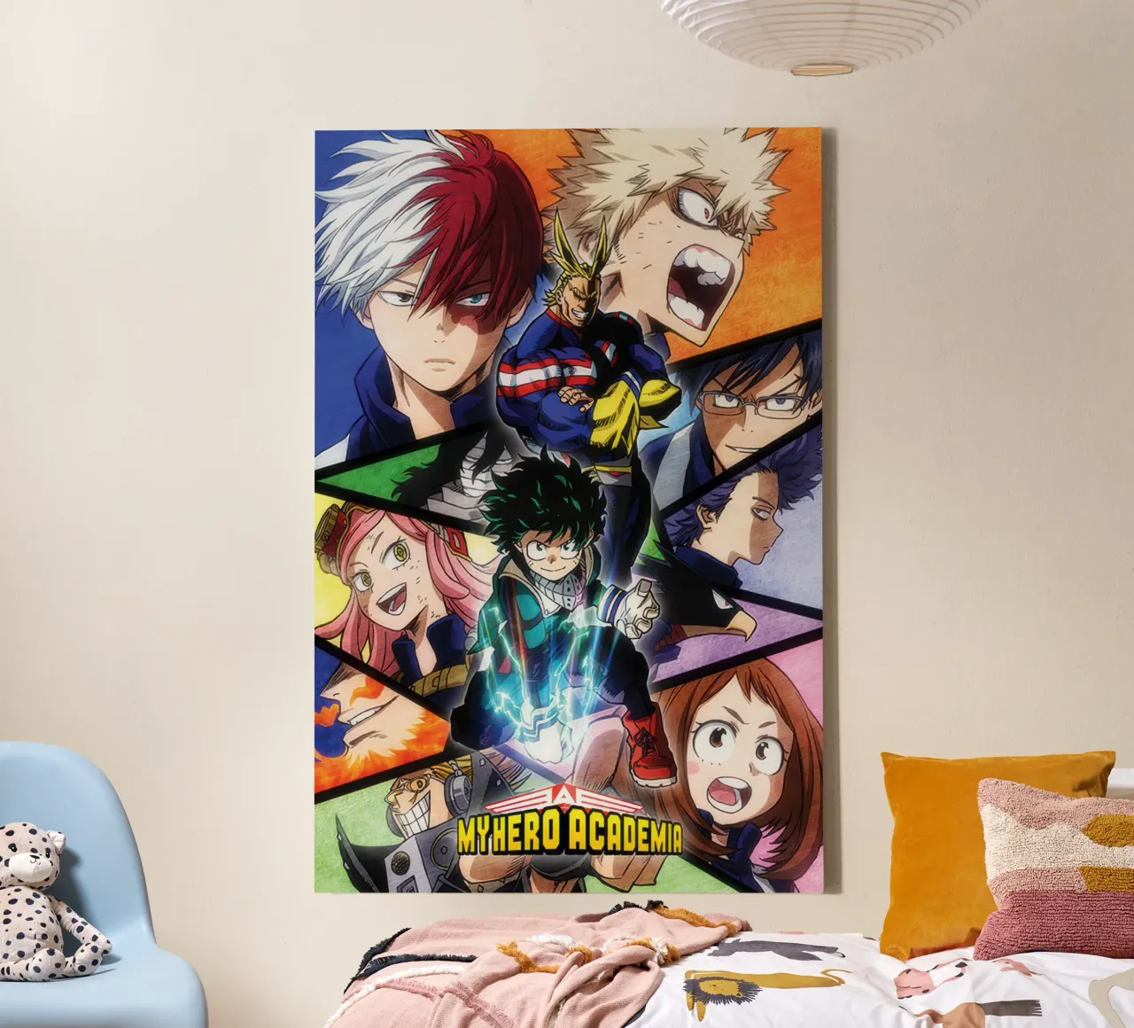 My Hero Academia - Characters Mosaic canvas with Floater frame by Junior Harrington