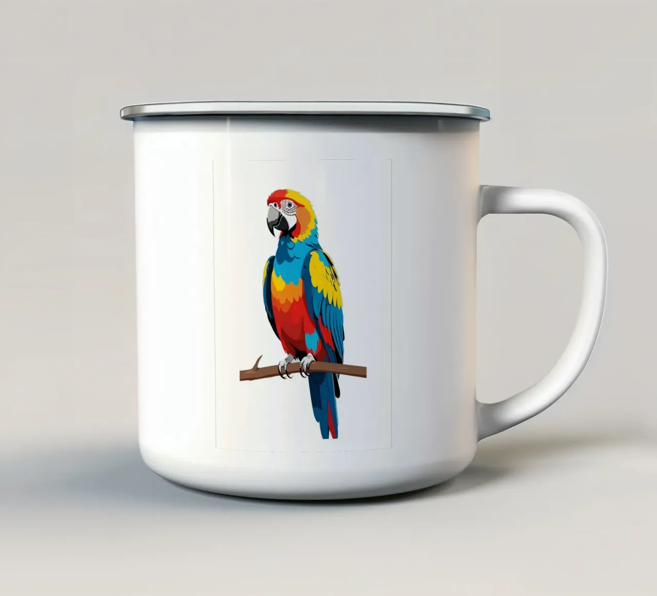 Parrot Colorful tazza in smalto da Musadad Shop