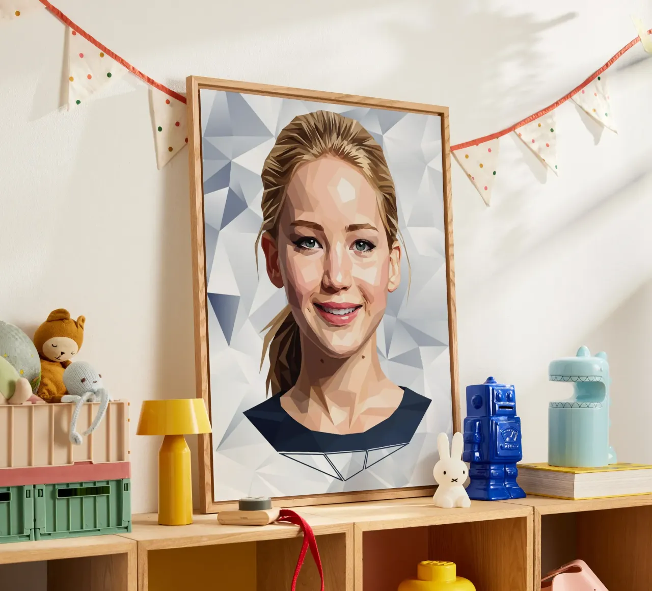 Jennifer Lawrence Lowpoly plexiglass da Low Profile