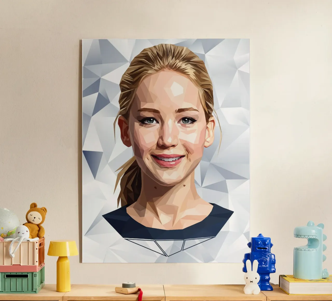 Jennifer Lawrence Lowpoly plexiglass da Low Profile