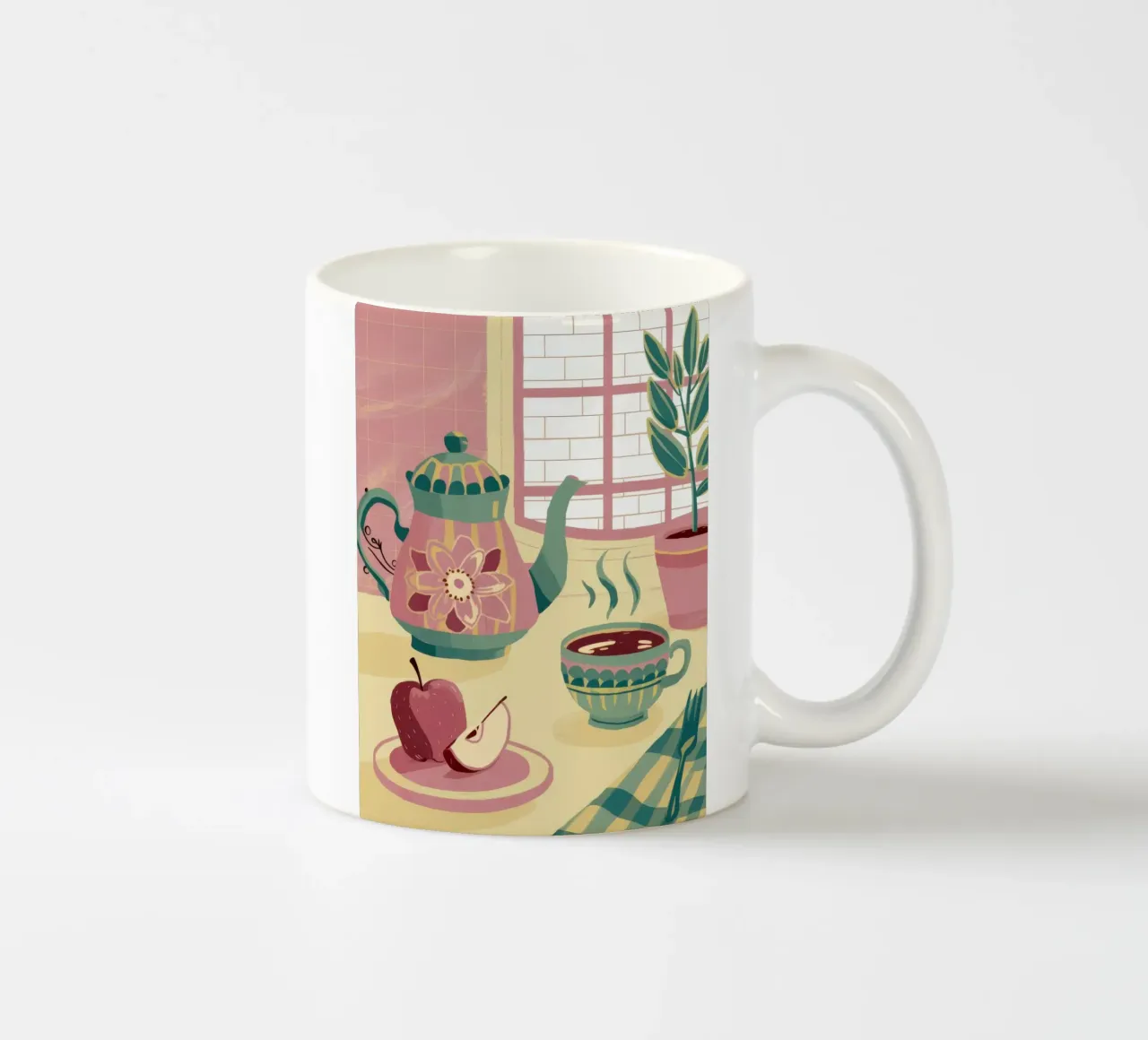Accogliente quiete all'ora del tè tazza in ceramica da Snow Mist