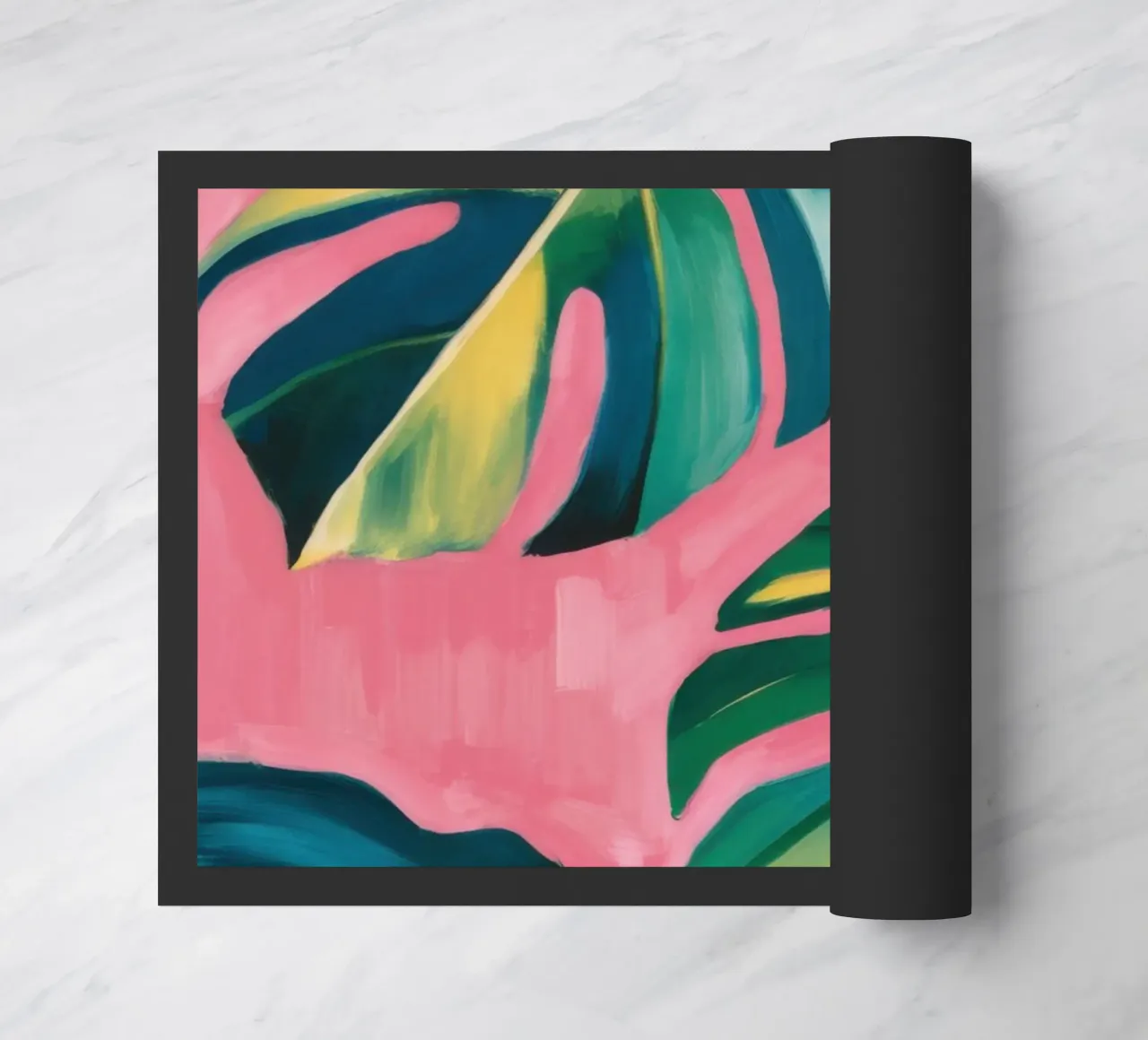 Monstera Leaf Dance doormat by Snow Mist